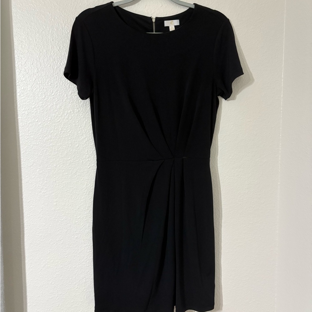 C Black Mini Dress with Short Sleeves